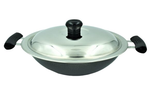 Chillatai Non-Stick Aluminium Appachatti/Appa kadai with Stainless Steel Lid