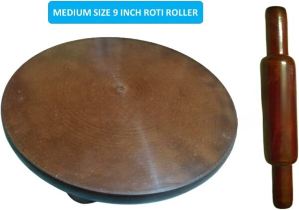 CHILLATAI Wooden Chakla Belan/Wooden Roti Roller/Chapathi Kattai/Rolling Pin Board/Wodden chakla 10 inch - Image 3