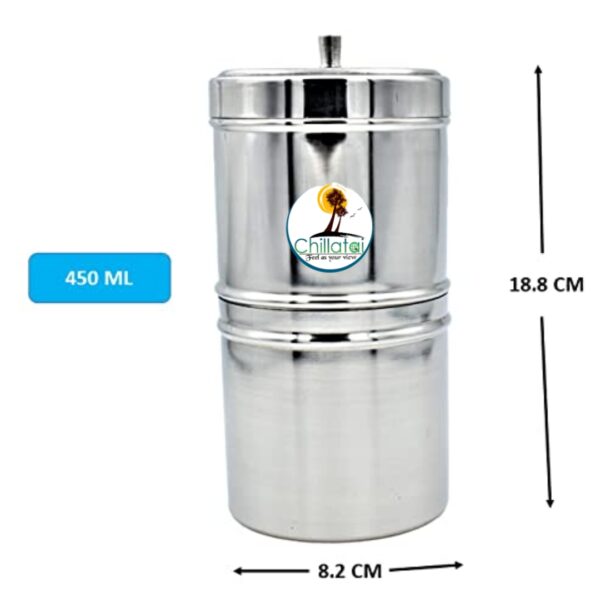 Chillatai Stainless Steel South Indian Filter Coffee Maker / Coffee Maker 200ML (4-5 Cups) - Image 3